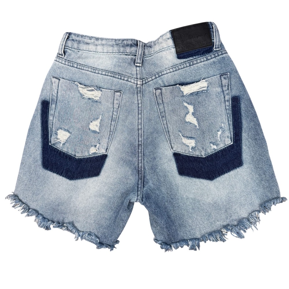 One Teaspoon Legends Shorts 26 Distressed High Rise Raw Hem Jeans Mid Length